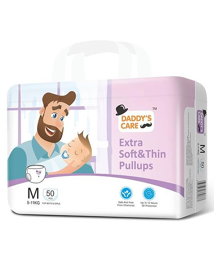 Daddy's Care Disposable Pant Style Medium Diapers with Wetness Indicator - 50 Pieces