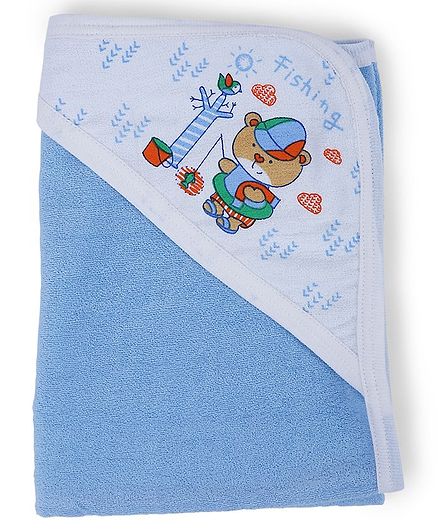 Dokkodo Cotton Terry Hooded Towel - Blue
