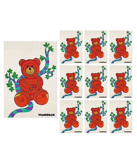 Wondrbox Indian Fork Art Coloring Kit Pack of 10 - Multicolour
