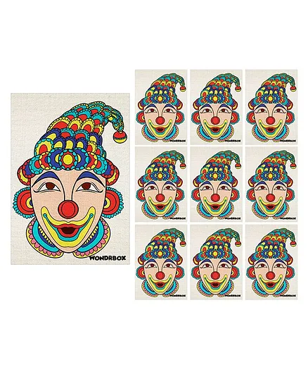 Wondrbox Indian Fork Art Coloring Kit Pack of 10 - Multicolour