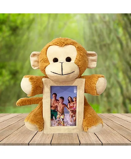 Ankit Toys Monkey With Frame Soft Toy Brown- Height 32 cm