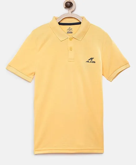 Alcis Half Sleeves Solid Color Polo T-Shirt - Yellow