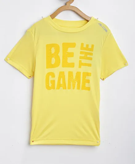 Alcis Half Sleeves Be The Game Printed T-Shirt - Yellow