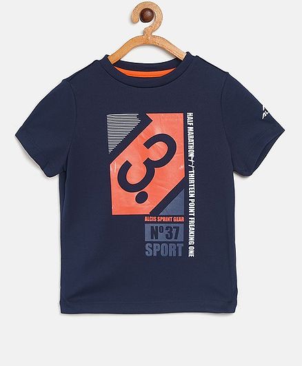 Alcis Half Sleeves 3 Printed T-Shirt - Navy Blue