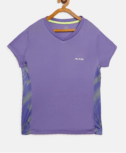 Alcis Half Sleeves Solid Color T-Shirt - Purple