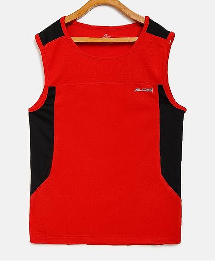 Alcis Sleeveless Color Block Solid Tank - Red