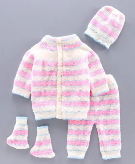 Babyhug Full Sleeves Sweater Set - Pink