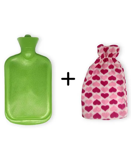 Sahyog Wellness Hot Water Bottle with Cover - Green (Cover Color May Vary)