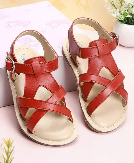 Babyoye Sandals With Buckle Closure - Red