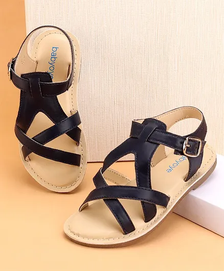 Babyoye Sandals With Buckle Closure - Navy Blue