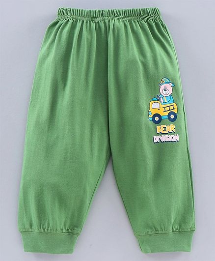 Tango Full Length Lounge Pant Bear Print - Green