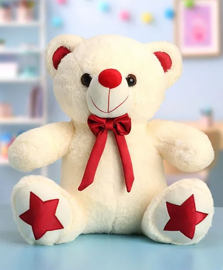 Babyhug Polyester Fur And Velor Teddy Bear Soft Toy Off White - Height 40 cm