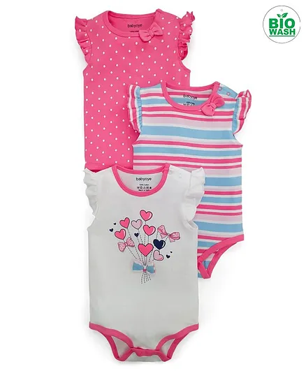 Babyoye Sleeveless Onesies Pack of 5 - Multicolor