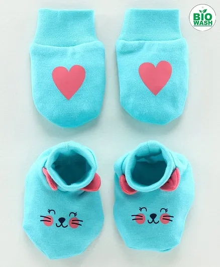 Babyoye Newborn Mitten and Bootie Set - Blue