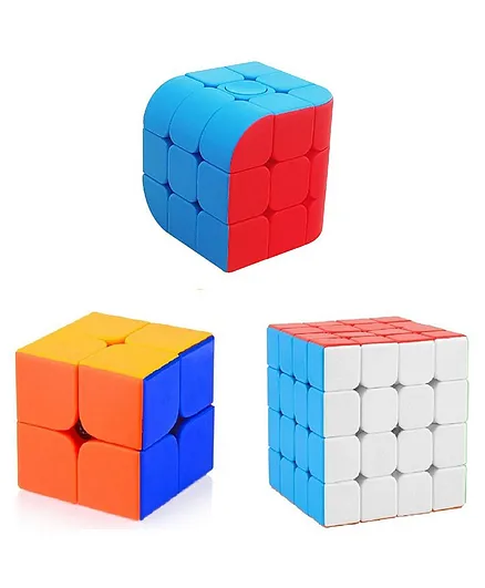 VWorld High Speed Stickerless Rubik Cubes Pack of 3 - Multicolour