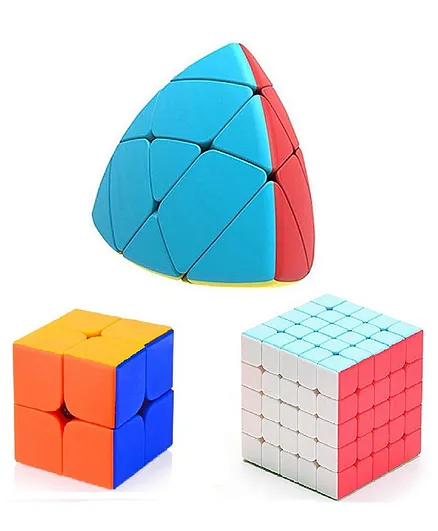 VWorld High Speed Stickerless Rubik Cubes Pack of 3 - Multicolour