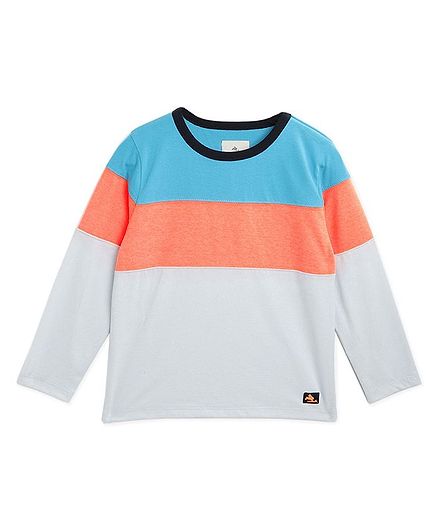 Cherry Crumble By Nitt Hyman Full Sleeves Colour Block Patter Tee - Multi Colour