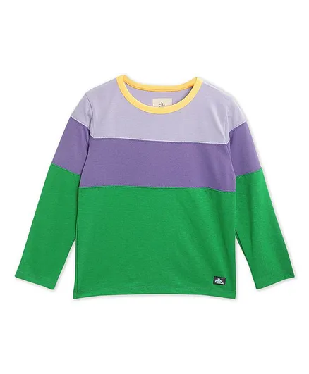 Cherry Crumble By Nitt Hyman Full Sleeves Tri Color Block T-Shirt - Multicolor