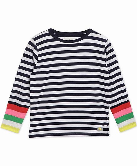 Cherry Crumble By Nitt Hyman Full Sleeves Striped T-Shirt - Blue
