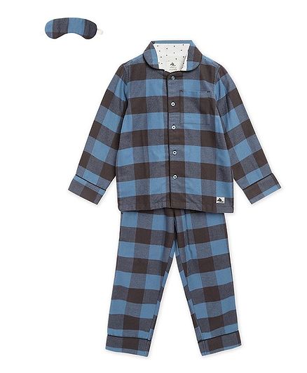 Cherry Crumble By Nitt Hyman Full Sleeves Night Suit - Blue Black
