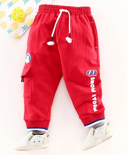 Babyhug Full Length Lounge Pants - Red