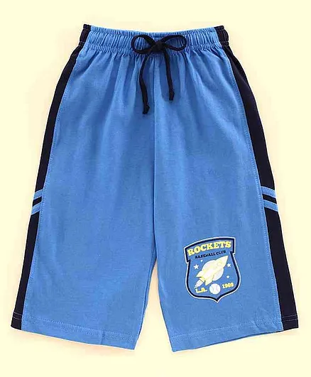 Taeko Knee Length Bermuda Rocket Print - Blue