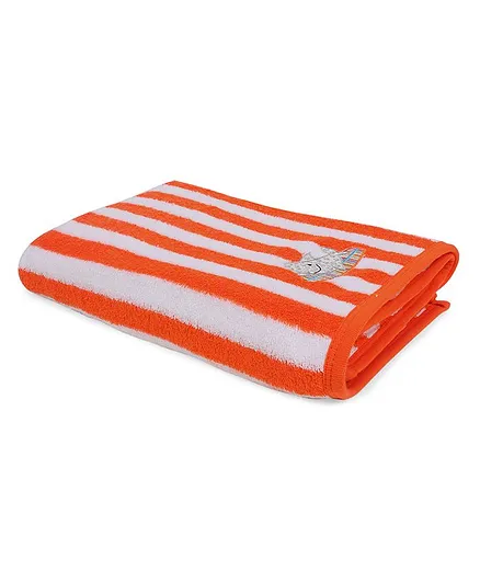 My Milestones Kids Bath Towel Modern Stripes – Orange / White