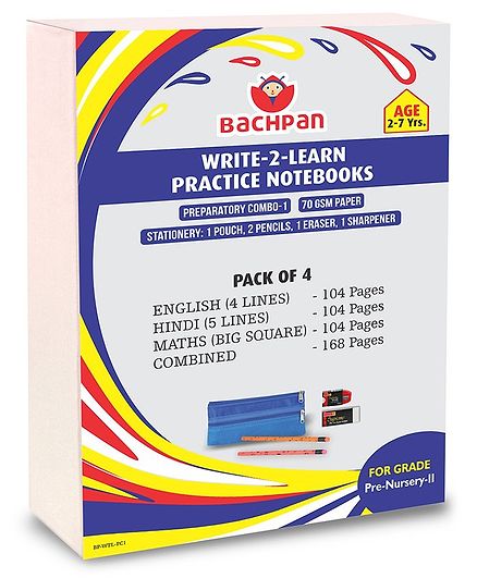 BaCHPan Write To Learn Notebooks Set of 4 - 480 Pages
