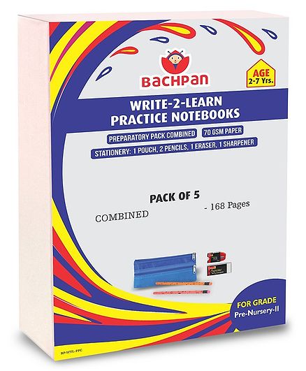 BaCHPan Write To Learn Notebooks Set of 5 - 168 Pages Each