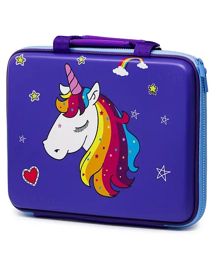 Fiddlerz Pencil Case 3D Unicorn Print - Purple
