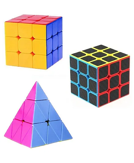 VWorld High Speed Smooth Stickerless Rubik's Cubes Pack of 3 - Multicolour