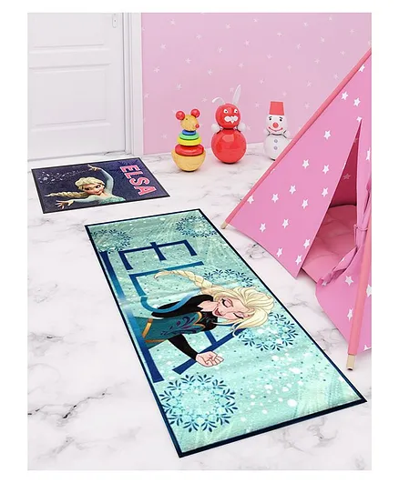 Athom Trendz Disney Frozen Runner Carpet & Doormat Combo - Blue