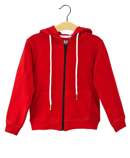 The Talking Canvas Full Sleeves Solid Color Jacket - Red
