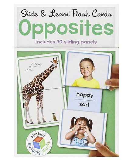 Wilco International Slid & Learn Opposites Flash Card Pack of 15 - Multicolor