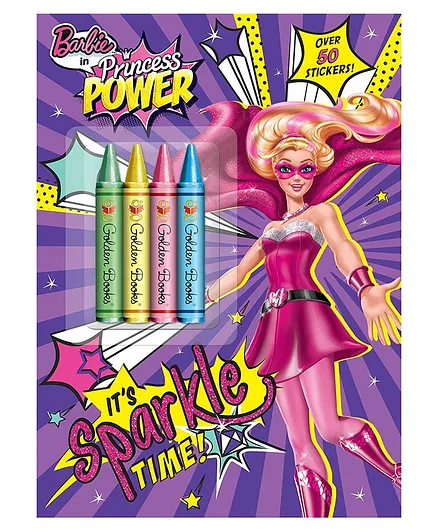 Barbie In Princess Power It's Sparkletime! Activity Book with Crayons - English
