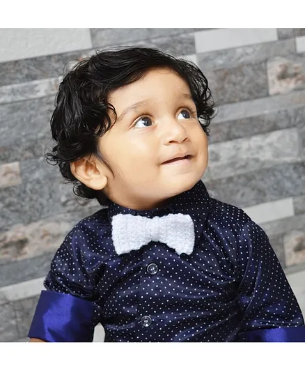 Love Crochet Art Bow Tie - White