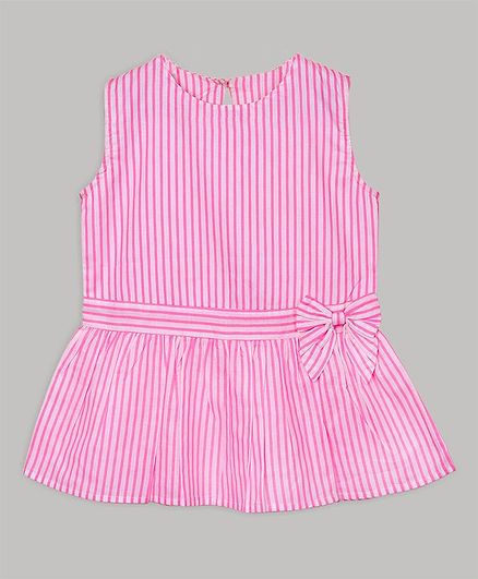 Baby Cloud Sleeveless Striped Top - Pink & White