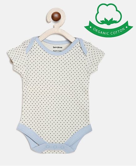 berrytree Organic Cotton Short Sleeves Dots Prin Onesie - Grey