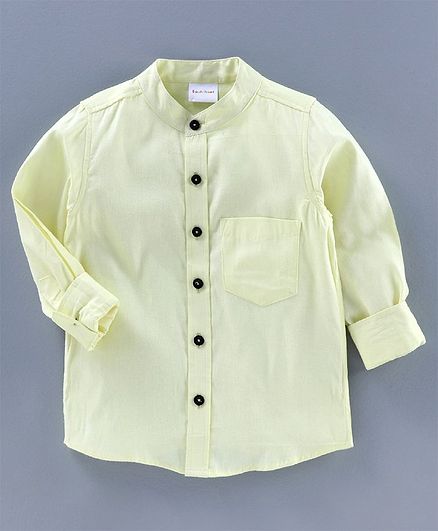BAATCHEET Solid Full Sleeves Shirt - Lemon