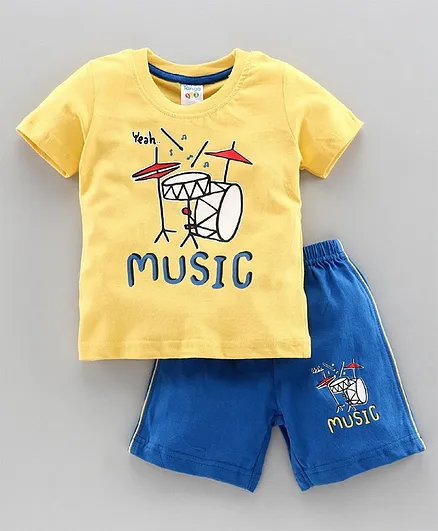 Tango Half Sleeves T-Shirt & Shorts Set - Yellow