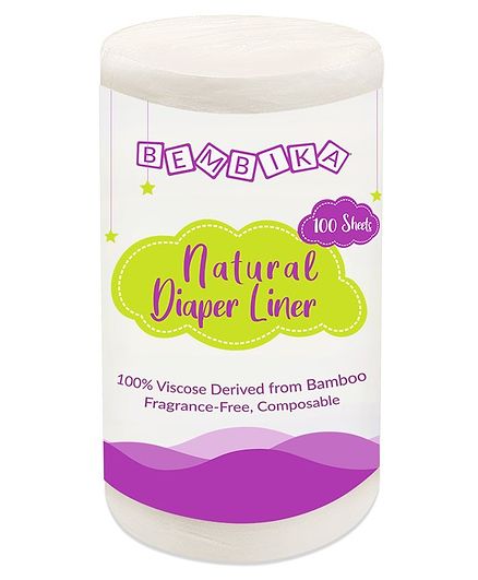 Bembika Bamboo Cloth Diaper Insert Liner - 100 Pieces