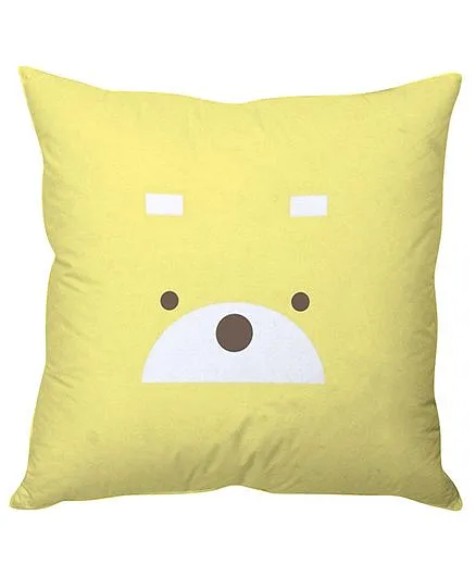 Stybuzz Bear Face Cushion Cover - Yellow