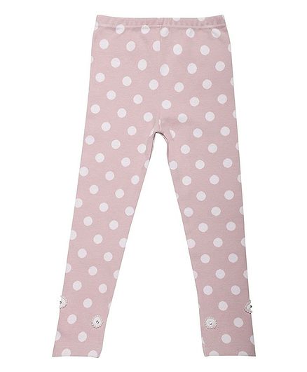 Peek a boo Zoo Full Length Polka Dots Tights - Pink
