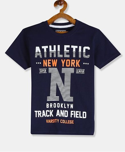 Cherokee Short Sleeves New York Print Tee - Navy Blue