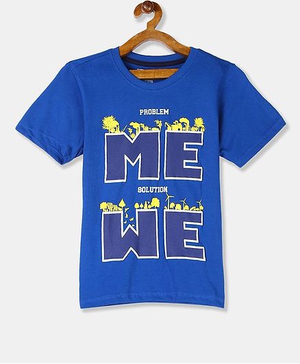 Cherokee Short Sleeves Printed Tee - Dark Blue