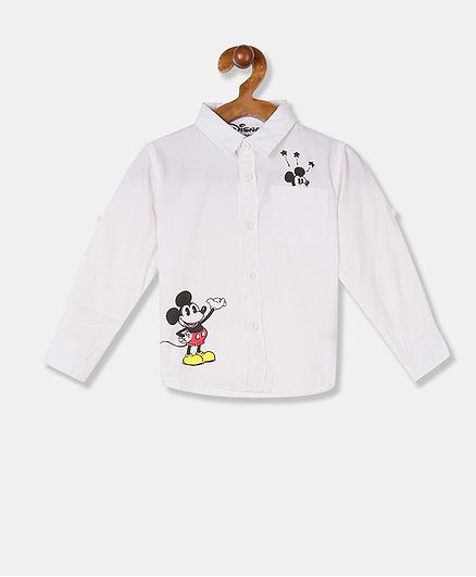 Colt Full Sleeves Mickey Mouse Print Shirt - Off White