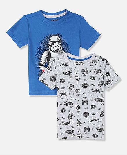 Colt Crew Pack Of 2 Short Sleeves Star Wars Printed Tees - Blue & Grey
