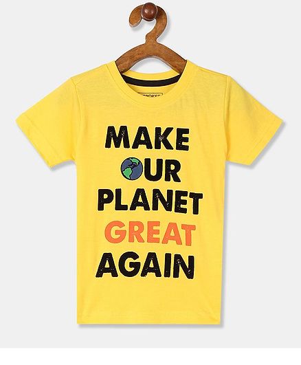 Colt Short Sleeves Text Printed T-Shirt - Yellow