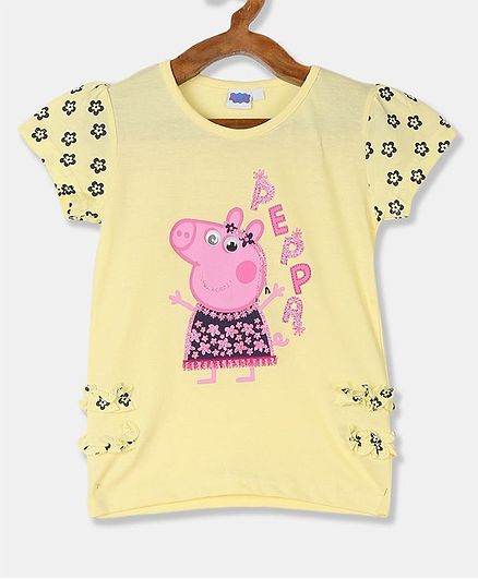 Colt Short Sleeves Peppa Pig Print Top - Yellow