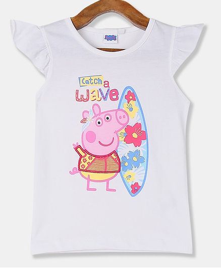 Colt Short Sleeves Peppa Pig Print Top - White